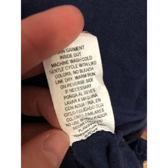 June & Hudson sleeveless Navy blue blouse women's XS Open Back distressed - Picture 6 of 6